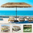 thumbnail image 6 of Ainfox 13ft Large Thatched Tiki Patio Umbrella, Outdoor Heavy-Duty Double-Sided Rectangle Market Umbrella for Garden, Deck, Backyard, Pool, Beach, 6 of 7