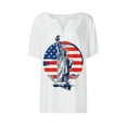 thumbnail image 4 of womens t shirts Women's Casual Independence Day Printed Short Sleeve V-Neck Top graphic tees for women, 4 of 5