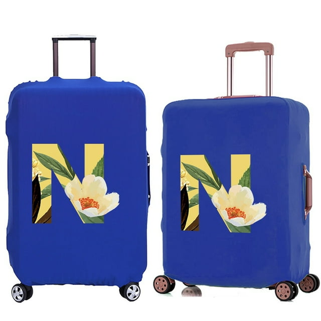 Luggage Cover Travel Suitcase Protective Cover for Trunk Case 18 ''-28 '' Foldable Elastic Suitcase Cover Floral Lettern Pattern 8floral N L