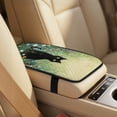 thumbnail image 4 of Xixirimido Car Seat Covers Front Seats Only with Belt Covers Armrest Box Cover 5Pcs Set for SUV Sedan Van Truck PU Leather Seat Protector Automotive Accessories, Black Cat Green Floral, 4 of 8