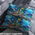 thumbnail image 2 of Homewish Teen 3D Dolphin Fabric by the Yard 1 Yard, Ocean Marine Sealife Room Decor Fabric by the Yard, Blue Underwater World Sewing Fabric, Lightweight Room Decor, 2 of 6