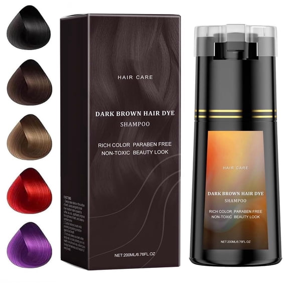 Hair Dye Shampoo, Hair Care, Hair Care Shampoo,3 In 1 Haircare Instant Dye Shampoo, Natural Hair Color Shampoo For Gray Hair Coverage, Suitable For Women & Men,Brown