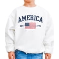 thumbnail image 6 of America Est 1776 Sweatshirt for Men Women & Kids Patriotic USA Flag 4th of July Pullover White Sweatshirt Youth XS, 6 of 8
