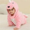 thumbnail image 4 of Mercatoo Unisex Baby Dinosaur 𝐂ostume Halloween Flannel Jumpsuit Toddler Winter 𝐇ooded Romper 𝐂osplay Performance Clothes, 4 of 5