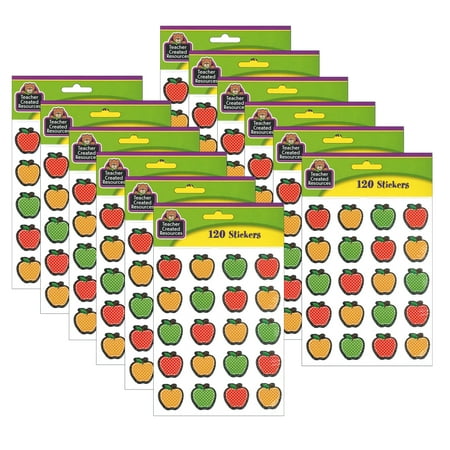 UPC: 0194629035670 | Teacher Created Resources Dotty Apples Stickers 120 Per Pack 12 Packs