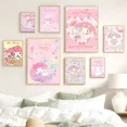 thumbnail image 5 of Póster adhesivo de dibujos animados Kawaii My Melody, pintura colgante de pared, exhibición de escritorio, decoración del hogar, material impreso de alta calidad, 5 of 5