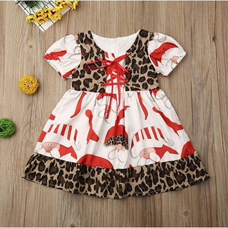 

Christmas Toddler Kid Baby Girl Xmas Festival Flared Party Santa Swing Dress