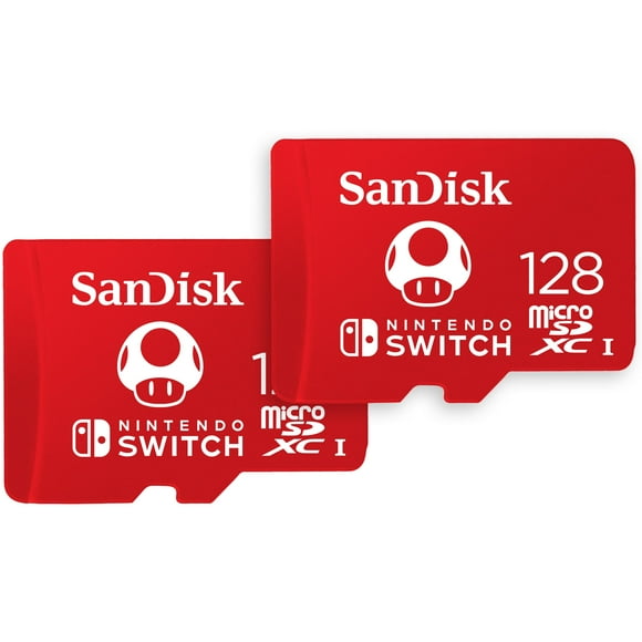 Tarjeta microSDXC SanDisk de 128 GB, paquete de 2 unidades, con licencia para Nintendo Switch
