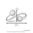 thumbnail image 3 of Vir Jewels 3/4 CTTW Lab Grown Diamond 2 Stone Engagement Ring in 14K White Gold Female Adult, 3 of 5