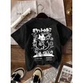 thumbnail image 3 of 【New Arrival】Japanese Graffiti Pocket Cat Graphic T-Shirt, Back Print Anime Cartoon Crewneck Short Sleeve Tee, Unisex Casual Streetwear Top, 3 of 10