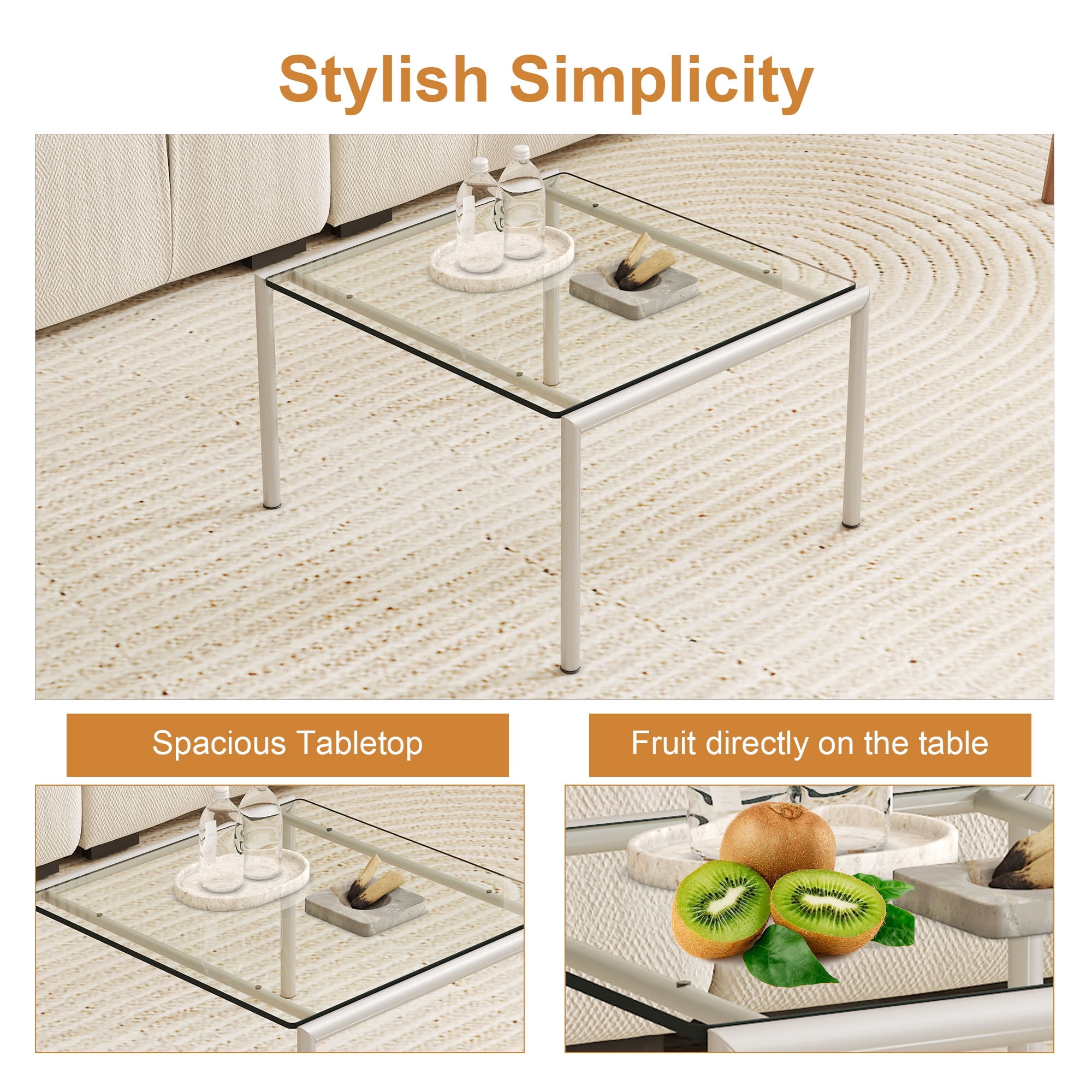 MAYEERTY 20" Square Tempered Glass Table Top, 0.23" Thick Clear Replacement Glass Tabletop, Heat Resistant for Side Table End Table Coffee Table