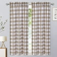 thumbnail image 2 of Coolmee Cafe Curtains 36 Inch Length Buffalo Plaid Tiers Curtains Grey Short Tier Rod Pocket Kitchen Curtain Water Resistant Half Window Curtain for Bathroom,Red/White,Set of 2, 2 of 7