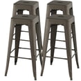 thumbnail image 1 of Gymax 30'' Set of 4 Stackable Backless Metal Bar Stools w/ Footrest for Kitchen Gun, 1 of 9