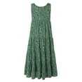 thumbnail image 5 of Jinhomg Womens Cute Boho Dresses Flowy Swing Pleated Dress Loose Fit Comfy Sleeveless Maxi Tank Dresses Casual Vacation Beach Dress Green XXL, 5 of 7