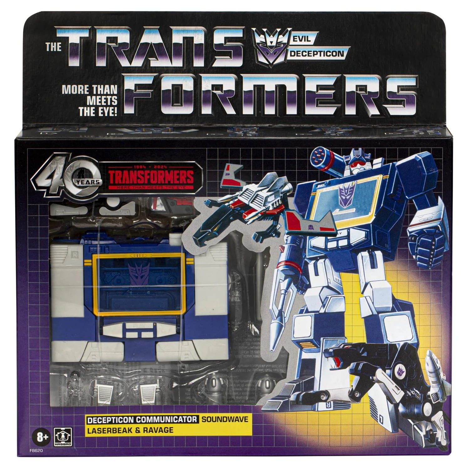 Transformers: Retro 40th Anniversary Soundwave, Laserbeak, & Ravage Kids Toy Action Figure