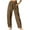 Brown, variant on Diufon Cotton Linen Pants for Women Solid Color Lounge Pants Elastic Waist Wide Leg Pants with Pockets