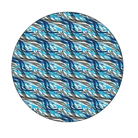 

Geometric Wave Round Fitted Table Cover Waterproof Abstract Elastic Edged Tablecloth Modern Table Cloth Kitchen Indoor Outdoor 45 -50