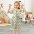 thumbnail image 3 of FORMRS Girls Short Sleeve Dress Summer Casual Round Neck A-line Beach Sundress, Sizes 2T-8T, Olive Green Flowers, 3 of 8