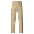thumbnail image 4 of Franhais Men's Drawstring Linen Pants Casual Summer Beach Loose Trousers, 4 of 6
