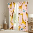 thumbnail image 3 of Homewish Pink Orange Giraffe Curtains Pack of 2 (42x84 Each) for Child, Kawaii Butterfly Animal Curtains Blackout, Cartoon Theme Bedroom Curtains, Living Room Curtains Decor, 3 of 6
