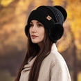 thumbnail image 2 of 1pcs Women's New Autumn Winter Fashion Pom Pom Earflap Solid Color Ear Muffs Cold-proof Thickened Warm Hat Suitable for Outdoor Hiking Exercise Christmas Winter Street Skiing, 2 of 9