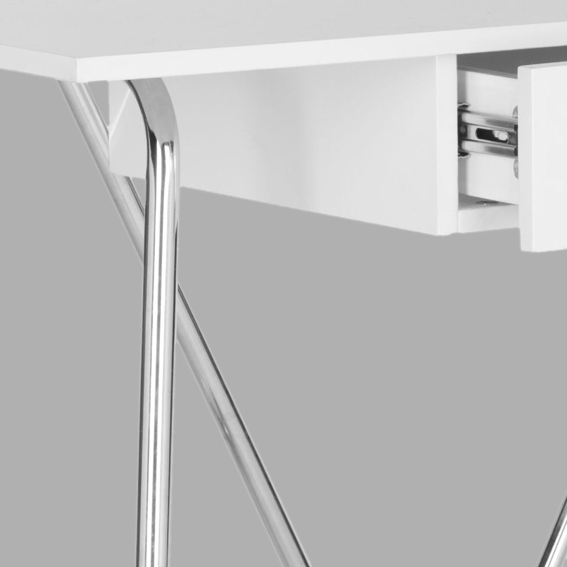 SAFAVIEH Malloy Modern Glam Lacquer Writing Desk, White/Chrome