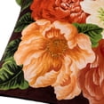 thumbnail image 4 of JWH Farmhouse Bohemian Floral Throw Pillow Cover Soft Fabric with Sage Tassels Bold Floral Print on Deep Brown 18x18inches Decor Pillow Case (Insert Not Included), 4 of 11