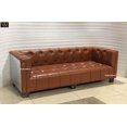 thumbnail image 4 of NauticalMart Aviator Three Seater Sofa Real Leather and Aluminum Living Room Vintage Brown Furniture, 4 of 6