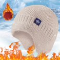 thumbnail image 2 of HOWPAY Winter Hats for Women Men Windproof Stretchy Solid Color Knitted Slouchy Beanie with Earflaps Baggy Cozy Soft Ski Stocking Unisex Cap for Cold Weather, 2 of 4