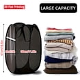 thumbnail image 3 of Instant Open Mesh Laundry Hamper, Collapsible Basket with Side Pocket, Foldable Dirty Clothes Hamper with Sturdy Reinforced Handles for Dorm Bedroom Travel Storage, 18.5×11.8×11.8in(G), 3 of 6