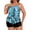 Blue Floral, variant on Plus Size Tankini Swimsuits for Women Tummy Control 2 Piece Bathing Suit Ruffle Flounce Swim Top with Boyshorts Modest Floral Swimwear