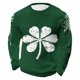 thumbnail image 3 of Ceisia Men's St. Patrick's Day Distressed Six-Petal Shamrock Waffle Knit Top | Long Sleeve Crew Neck Casual Tee Gifts, 3 of 3