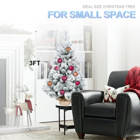 Christmas Tree Mini Tabletop 3 FEET Realistic Christmas Spruce Pine Tree 170 Branch Tips Dunhill Fir with Base