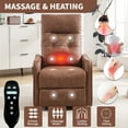 thumbnail image 6 of Brown PU Single Motor Power Lift Recliner Chair with Massage and Heat for Elderly, Heavy Duty Motion Mechanism and One USB for Charging, Max Reclining Angle 155°, 6 of 9