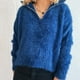 thumbnail image 4 of Ailaofu Womens Fuzzy Fleece Half-Zip Pullover Sweatshirt Fall Lapel Long Sleeve Casual Outerwear, 4 of 5