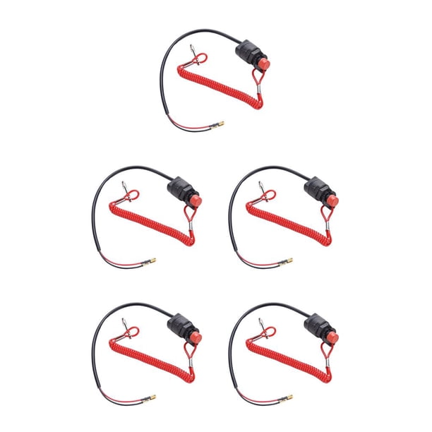 Kenally Interruptor de parada de motor fuera de borda para barcos ABS, interruptores de emergencia universales desmontables para vehículos, Type2 NO2