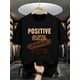 thumbnail image 1 of Men's Positive Vibes Graphic T-Shirt - Black Casual Summer Tee with Inspirational Design, Soft Cotton Blend, Round Neck, Machine Washable, Casual Sporty Tee, Summer Gifts, 1 of 7