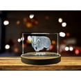 thumbnail image 1 of Unique 3D Engraved Crystal with Badger Design - Perfect Gift for Animal Lovers, 1 of 5