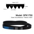 thumbnail image 2 of 5PK1750 V-Ribbed Belt 5 Ribs 1750mm Length x 18mm Width x 5mm Thick, EPDM Poly V Belt Serpentine Belt, 2 of 5