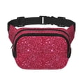 thumbnail image 1 of Disketp Red Glitter Riñonera de Doble Capa, Bolsa de Cintura Ajustable para Viajes, Correr y Senderismo, Riñonera Ligera para Hombre y Mujer, 1 of 9