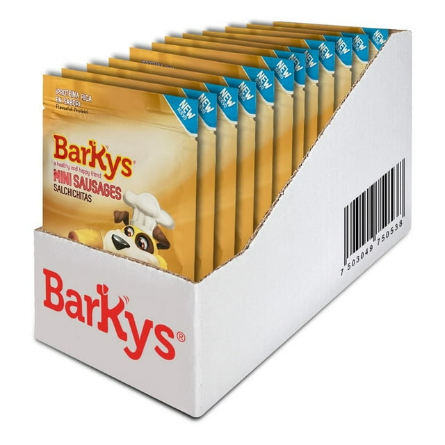 Botana Para Perro Barkys Mini Sausages Salchichitas 100 g, 12 Pack
