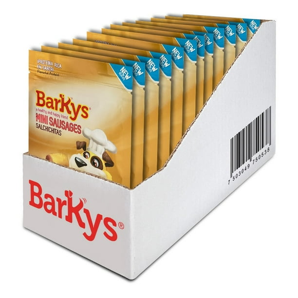 Botana Para Perro Barkys Mini Sausages Salchichitas 100 g, 12 Pack