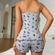 thumbnail image 3 of Gibobby Pijamas mujer invierno Conjunto de ropa para el con tirantes de leche triturada de seda helada para mujer, conjunto de pijama con estampado de amor(Gris,G), 3 of 5