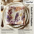 thumbnail image 4 of Vargottam Beige Bird Print Cotton Muslin Napkins - Set of 12, 20-Inch, Luxurious Soft Cloth Napkins for Dining & Events, Absorbent, Washable & Tableware, 4 of 7