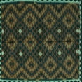 thumbnail image 1 of Ahgly Company Machine Washable Indoor Square Oriental Turquoise Blue Traditional Area Rugs, 4' Square, 1 of 4