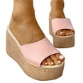 thumbnail image 3 of adviicd Wedge Sandals for Women Hot Slippers for Women Wedges Shoes Toe Ladies Slippers For Women Peep Causal Slippers Womens Fuzzy Robe And Slippers, 3 of 5