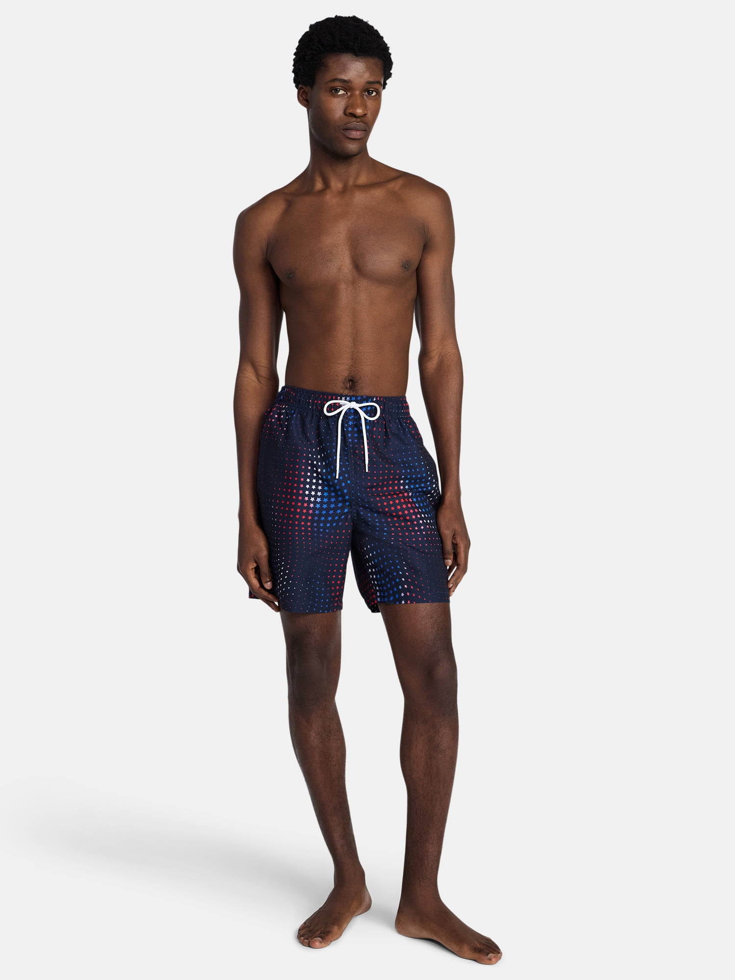 Fourth of July Men's & Big Men's Americana Swim Trunks from Way to Celebrate, 7" Inseam, Sizes S-3XL