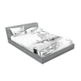 thumbnail image 2 of Ambesonne Black and White Fitted Sheet & Pillow Sham Set, Sea Coast Holiday, Full, Black White, 2 of 2