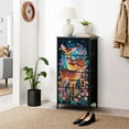 thumbnail image 6 of Dresser for Bedroom with 4 Storage Drawers Deer Family Forest Glowing Fireflies Floral Night Garden Dressers Chest of Drawers Steel Framed Fabric Closet Organizers for Entryway Classroom Dorm, 6 of 8