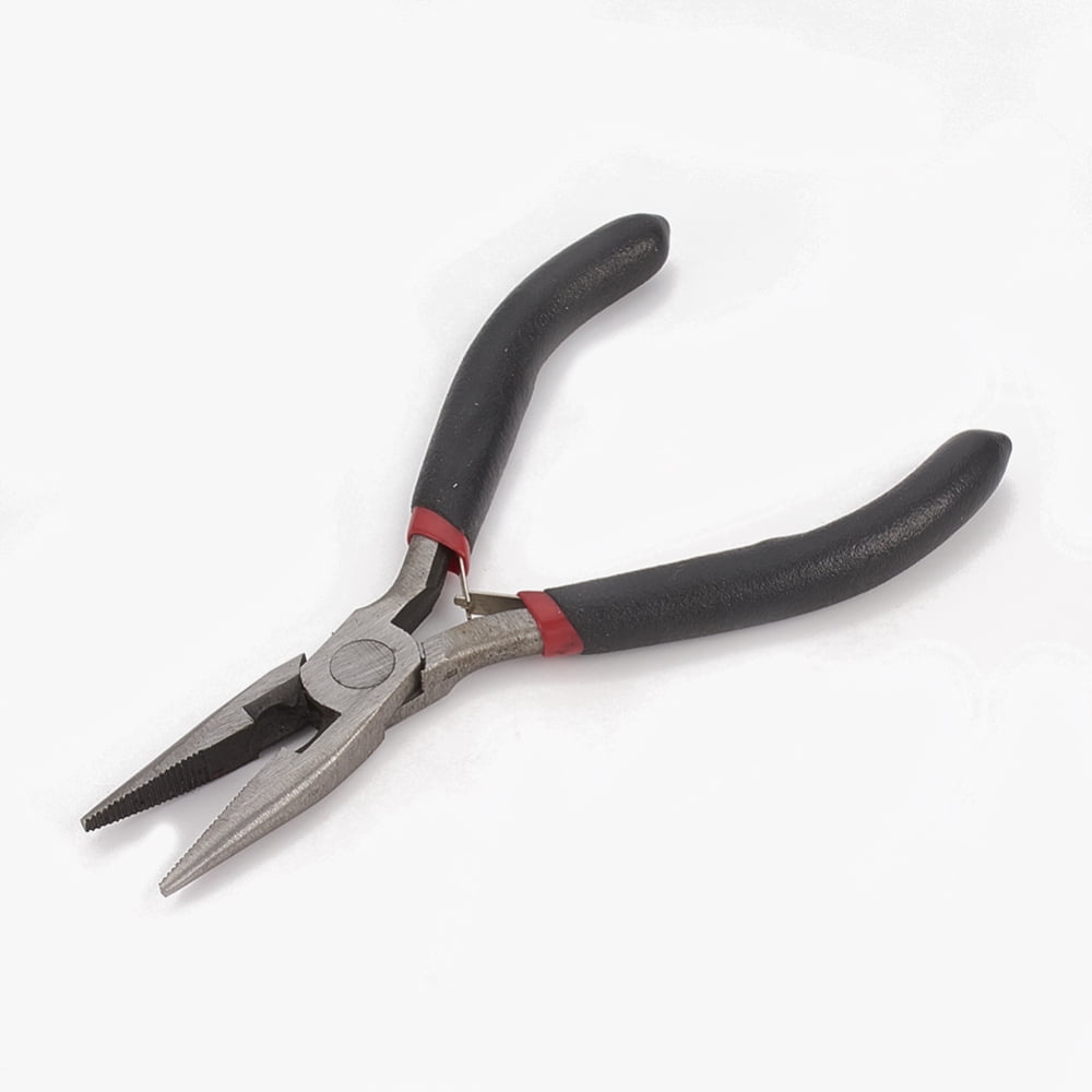 45# Carbon Steel Jewelry Plier Sets including Wire Cutter Plier Round Nose Plier Side Cutting Plier and Crimping Plier Black 16x11.5x3cm